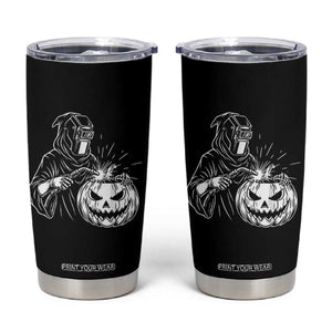 Funny Welder Halloween Grim Reaper Tumbler Cup Spooky Tradesman Welding
