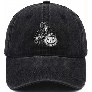Funny Welder Halloween Grim Reaper Washed Cotton Baseball Cap Spooky Tradesman Welding