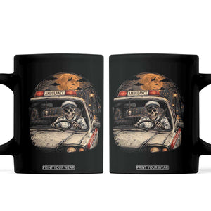 Funny Halloween Skeleton Paramedic Ambulance Driver Coffee Mug Spooky Rescue Squad Emergency Medical