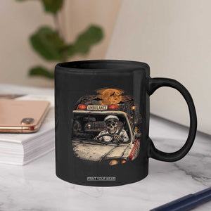 Funny Halloween Skeleton Paramedic Ambulance Driver Coffee Mug Spooky Rescue Squad Emergency Medical