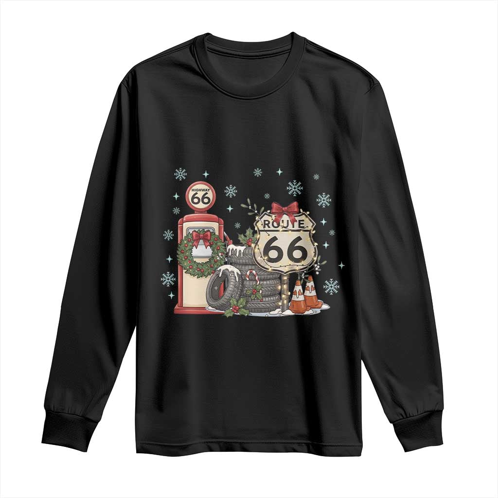Route Highway 66 Christmas Gas Pump Long Sleeve Shirt Mother Road Holiday Road Trip Travel