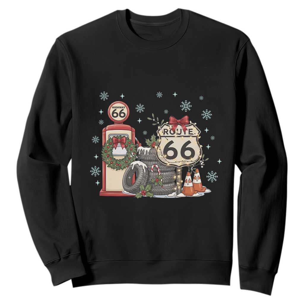 Route Highway 66 Christmas Gas Pump Sweatshirt Mother Road Holiday Road Trip Travel