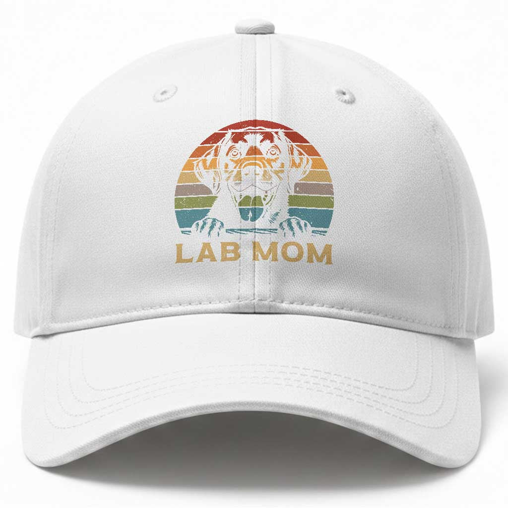 Lab Mom Baseball Cap Retro Sunset Dog Mom Gift TS12 Print Your Wear
