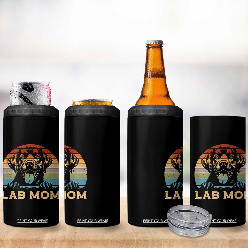 Lab Mom 4 in 1 Can Cooler Tumbler Retro Sunset Dog Mom Gift TS12 Print Your Wear