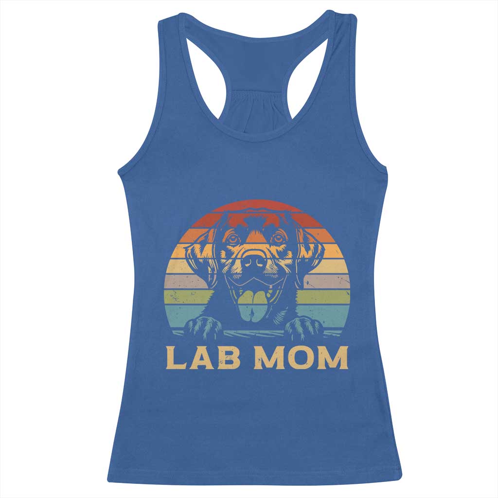 Lab Mom Racerback Tank Top Retro Sunset Dog Mom Gift TS12 Royal Blue Print Your Wear