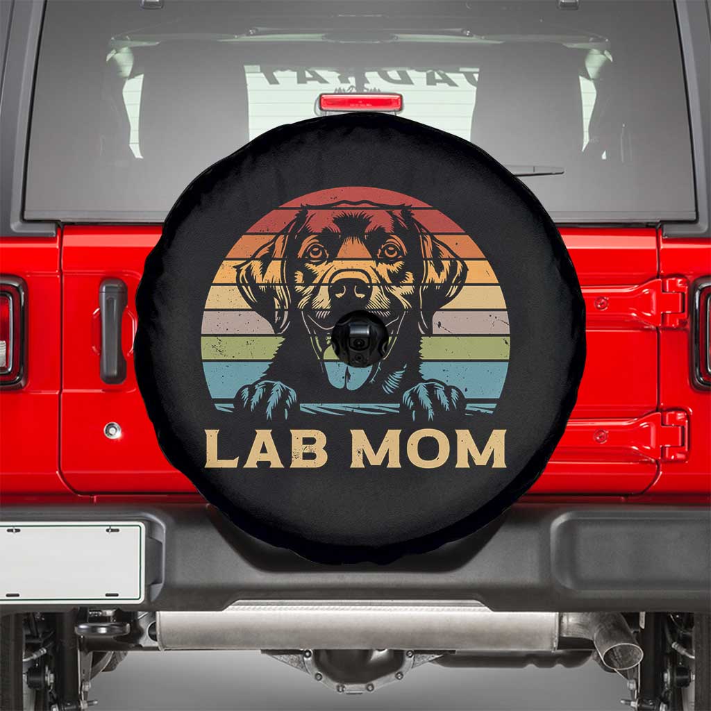 Lab Mom Spare Tire Cover Retro Sunset Dog Mom Gift TS12 Black Print Your Wear