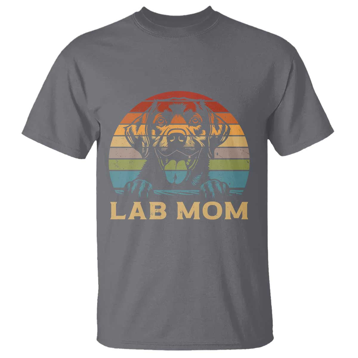 Lab Mom T Shirt Retro Sunset Dog Mom Gift TS12 Charcoal Print Your Wear