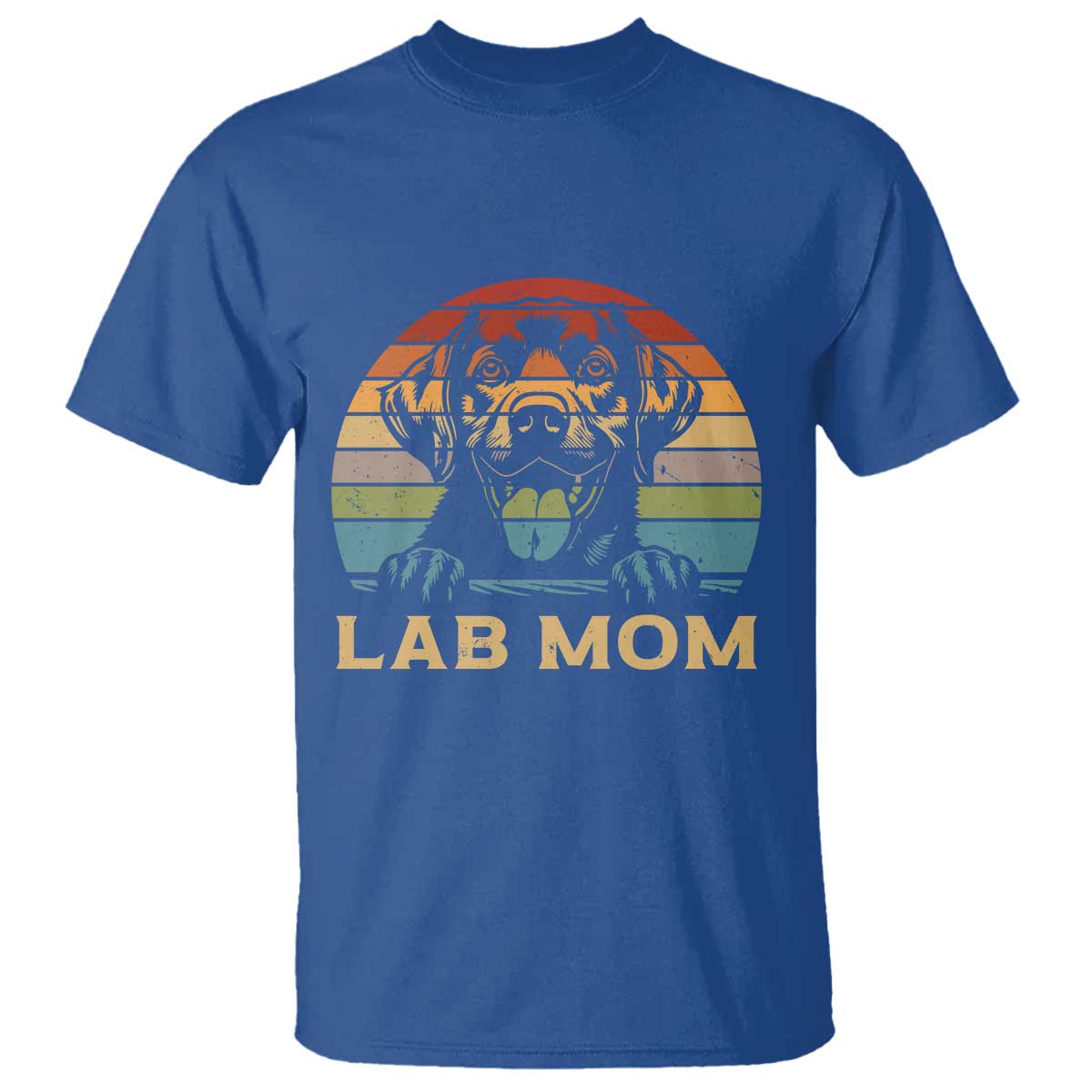 Lab Mom T Shirt Retro Sunset Dog Mom Gift TS12 Royal Blue Print Your Wear