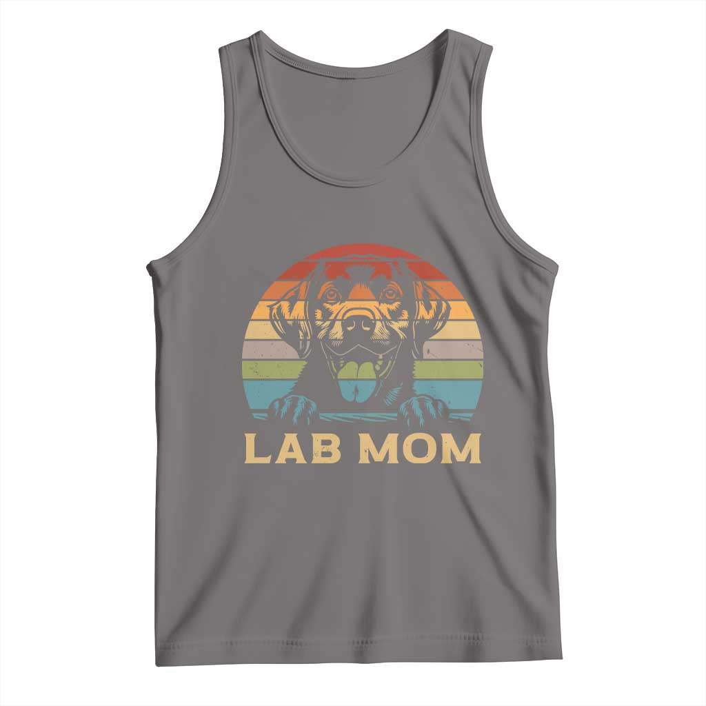 Lab Mom Tank Top Retro Sunset Dog Mom Gift TS12 Deep Heather Print Your Wear