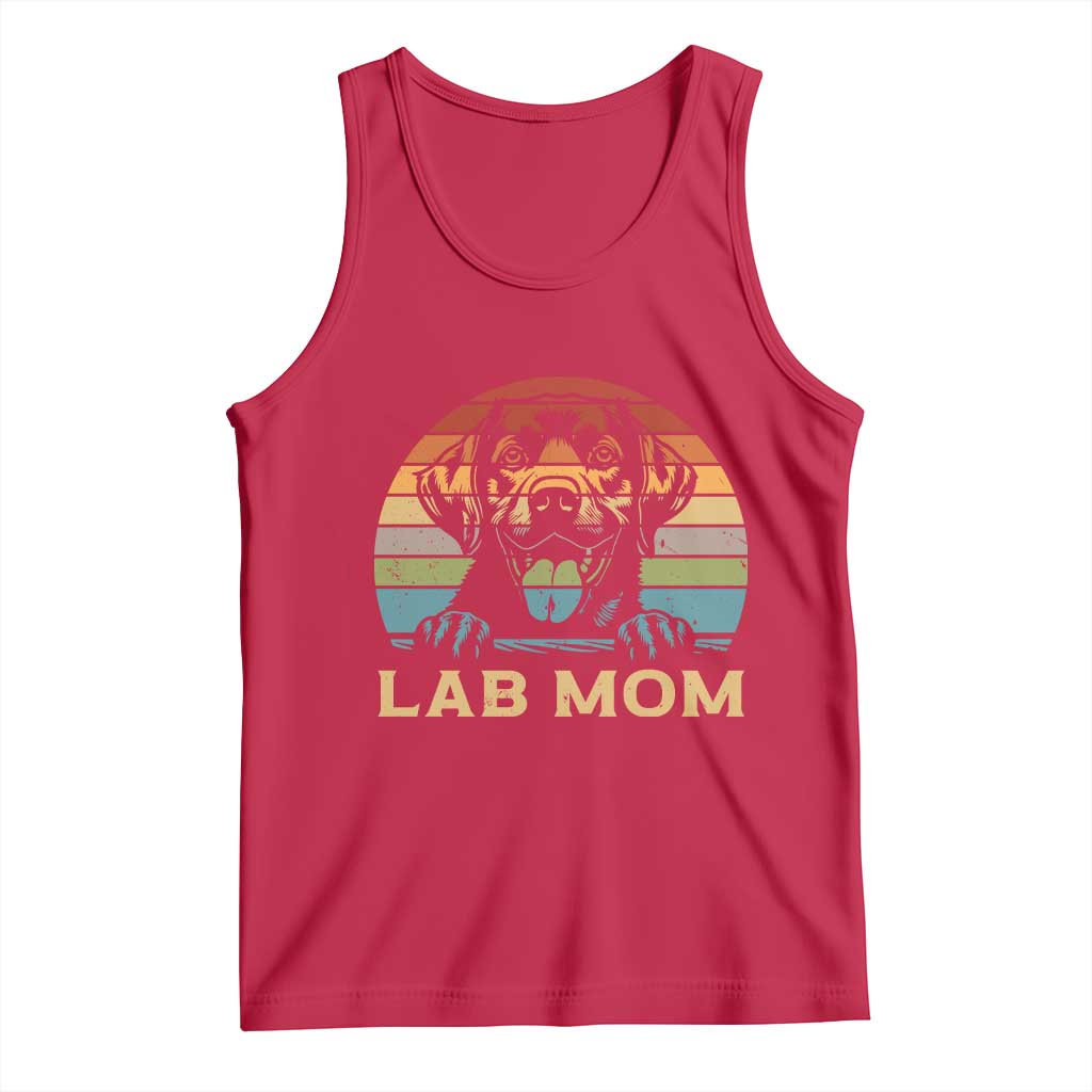 Lab Mom Tank Top Retro Sunset Dog Mom Gift TS12 Red Print Your Wear