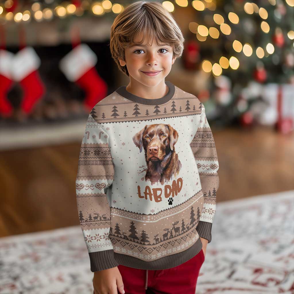 Chocolate Labrador Retriever Dad Ugly Christmas Sweater Dog Lover Gift TS12 Mocha Mousse Print Your Wear