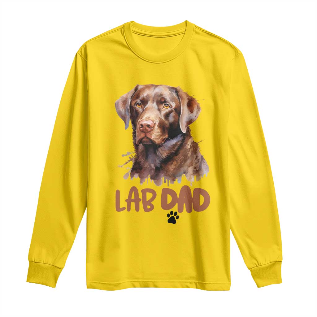 Chocolate Labrador Retriever Dad Long Sleeve Shirt Dog Lover Gift TS12 Daisy Print Your Wear