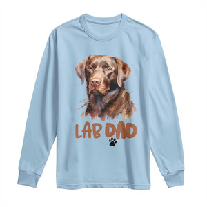 Chocolate Labrador Retriever Dad Long Sleeve Shirt Dog Lover Gift TS12 Light Blue Print Your Wear