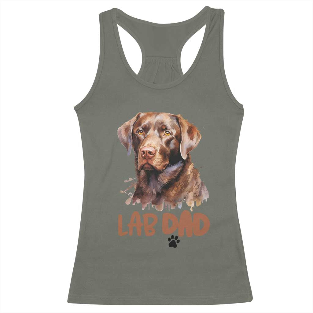 Chocolate Labrador Retriever Dad Racerback Tank Top Dog Lover Gift TS12 Military Green Print Your Wear
