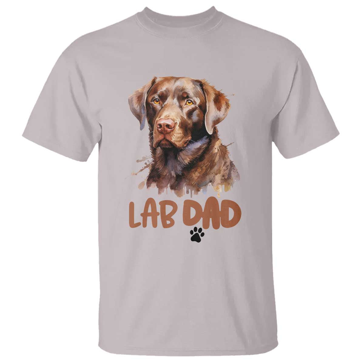 Chocolate Labrador Retriever Dad T Shirt Dog Lover Gift TS12 Ice Gray Print Your Wear