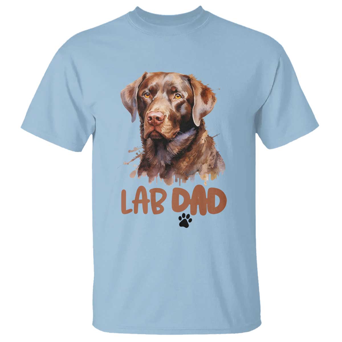 Chocolate Labrador Retriever Dad T Shirt Dog Lover Gift TS12 Light Blue Print Your Wear