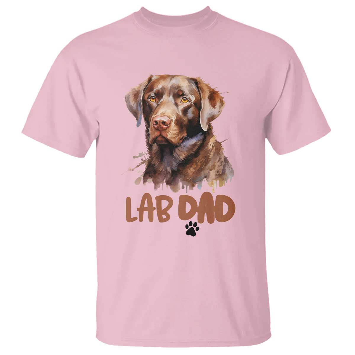 Chocolate Labrador Retriever Dad T Shirt Dog Lover Gift TS12 Light Pink Print Your Wear