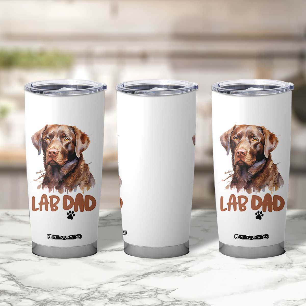 Chocolate Labrador Retriever Dad Tumbler Cup Dog Lover Gift TS12 Print Your Wear