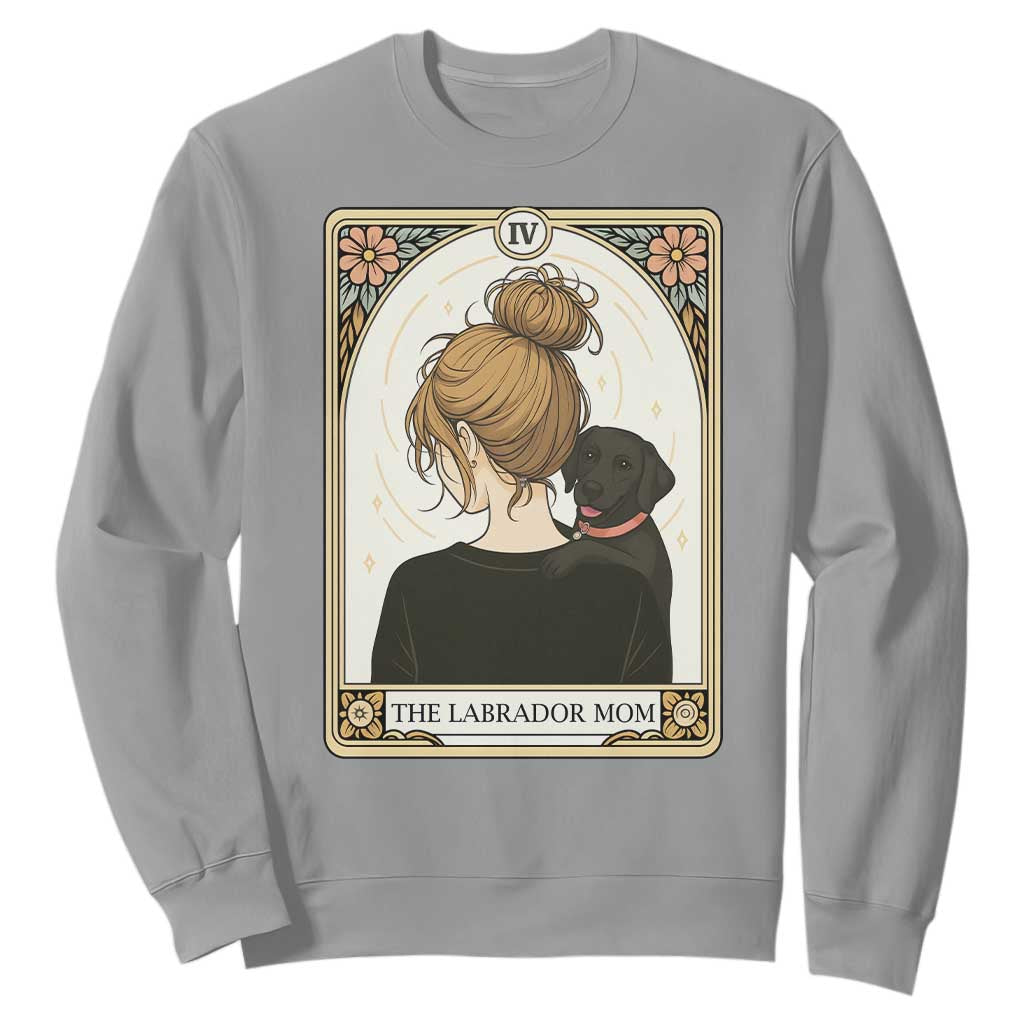 Black Labrador Mom Sweatshirt Funny Tarot Card Dog Lover Gift TS12 Sport Gray Print Your Wear