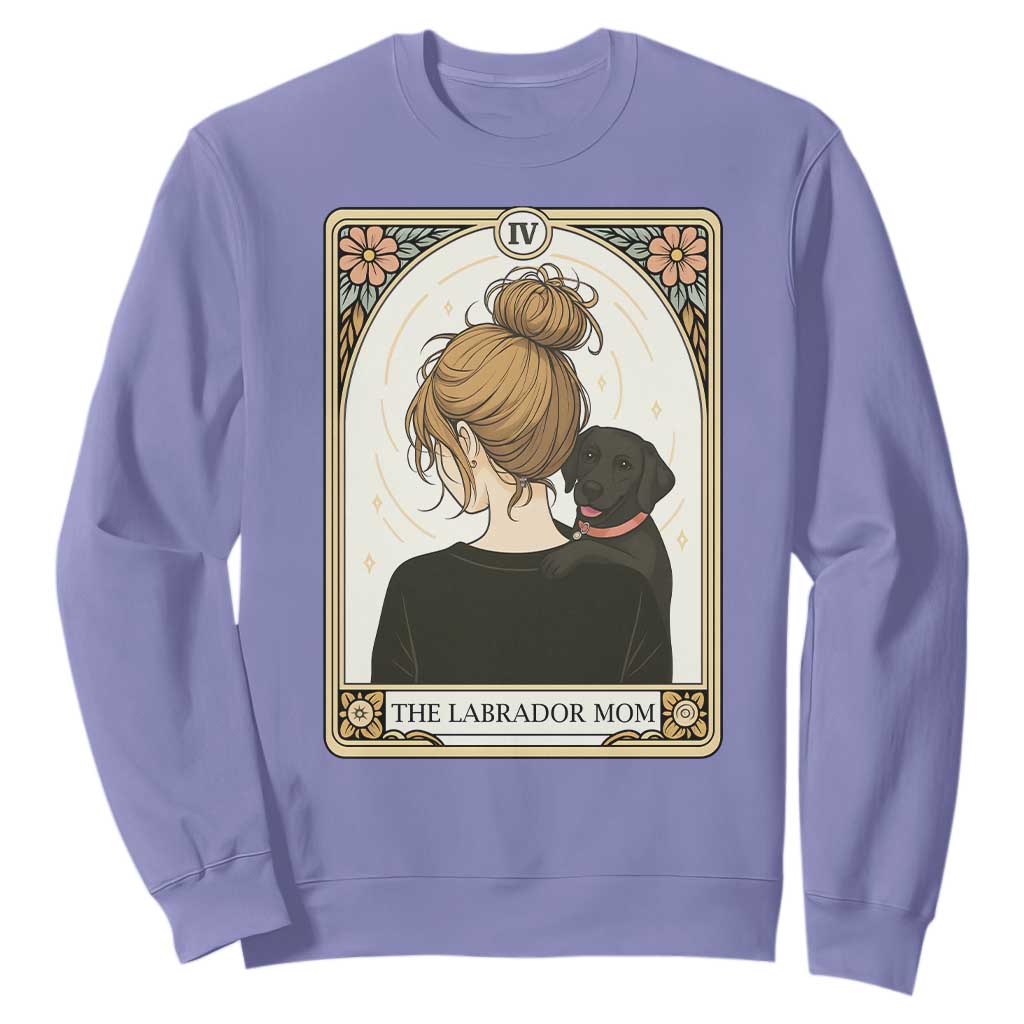 Black Labrador Mom Sweatshirt Funny Tarot Card Dog Lover Gift TS12 Violet Print Your Wear