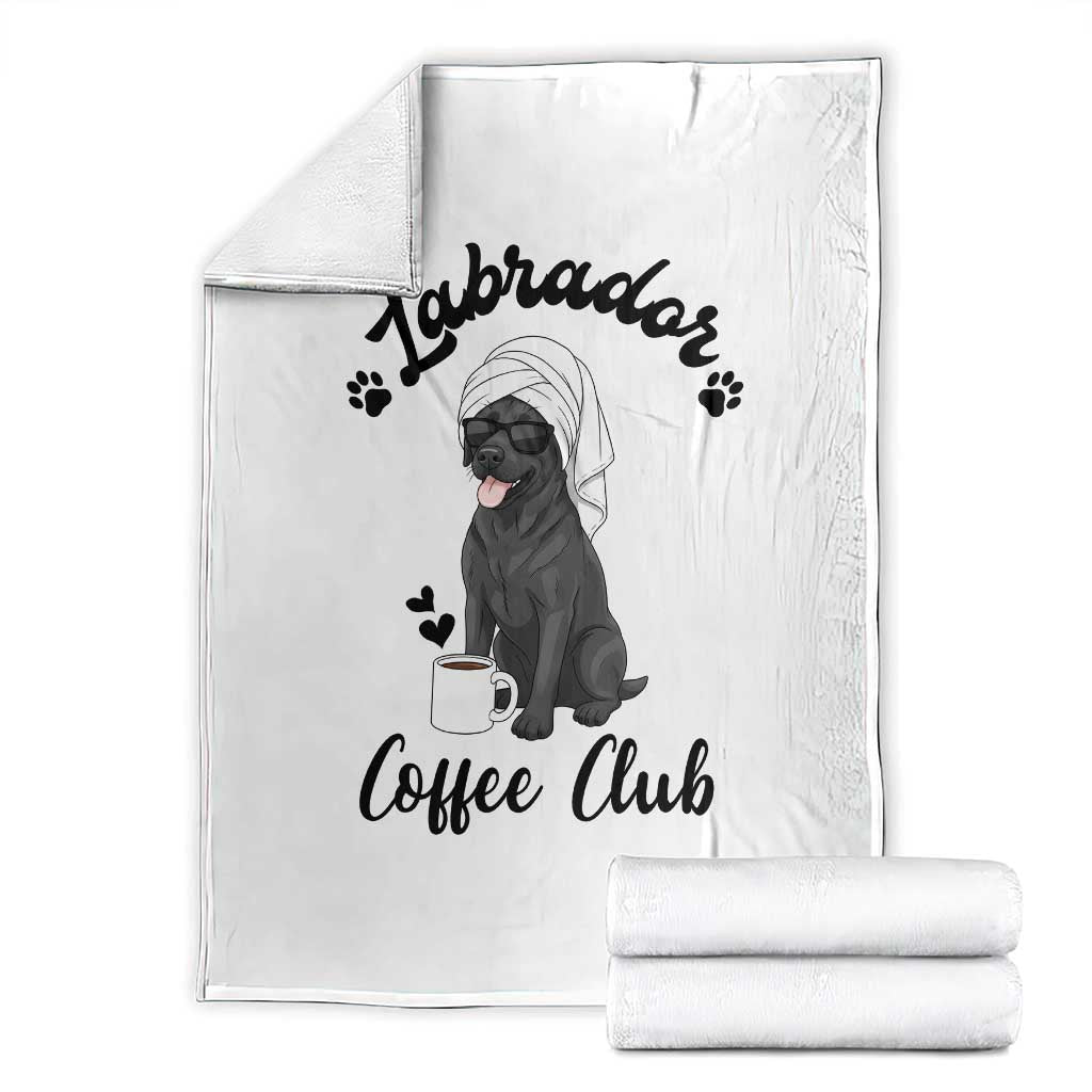 Labrador Coffee Club Throw Blanket Funny Dog Lover Gift TS12 White Print Your Wear