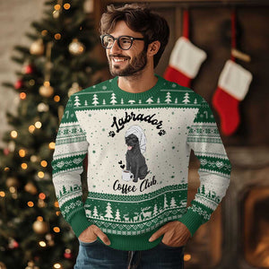 Labrador Coffee Club Ugly Christmas Sweater Funny Dog Lover Gift TS12 Beige Green Print Your Wear
