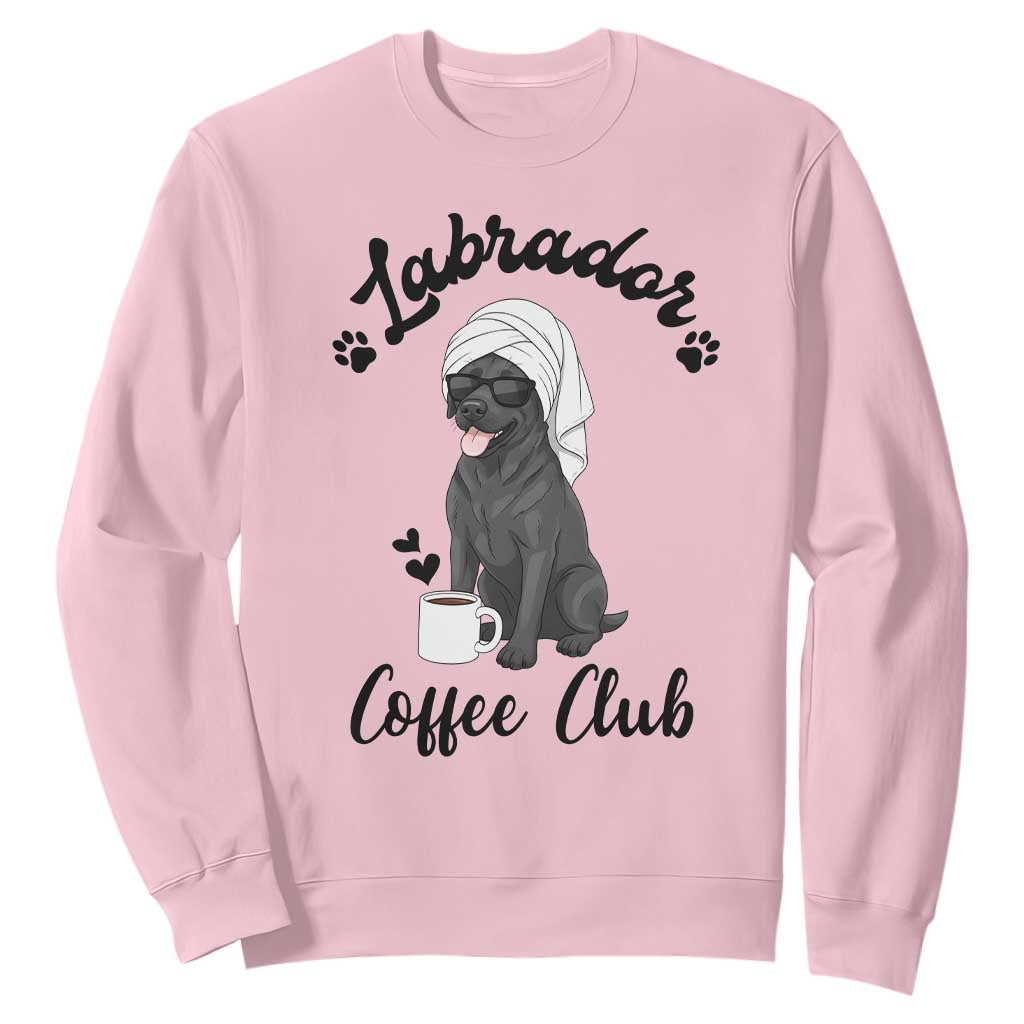 Labrador Coffee Club Sweatshirt Funny Dog Lover Gift TS12 Light Pink Print Your Wear