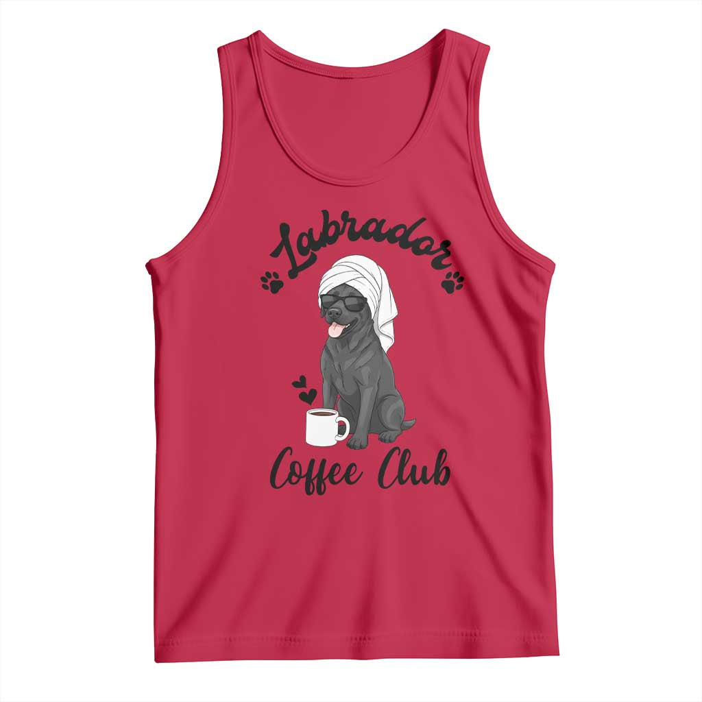 Labrador Coffee Club Tank Top Funny Dog Lover Gift TS12 Red Print Your Wear