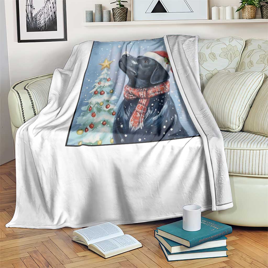 Cute Black Lab Christmas Throw Blanket Holiday Dog Lover Gift Idea TS12 Print Your Wear
