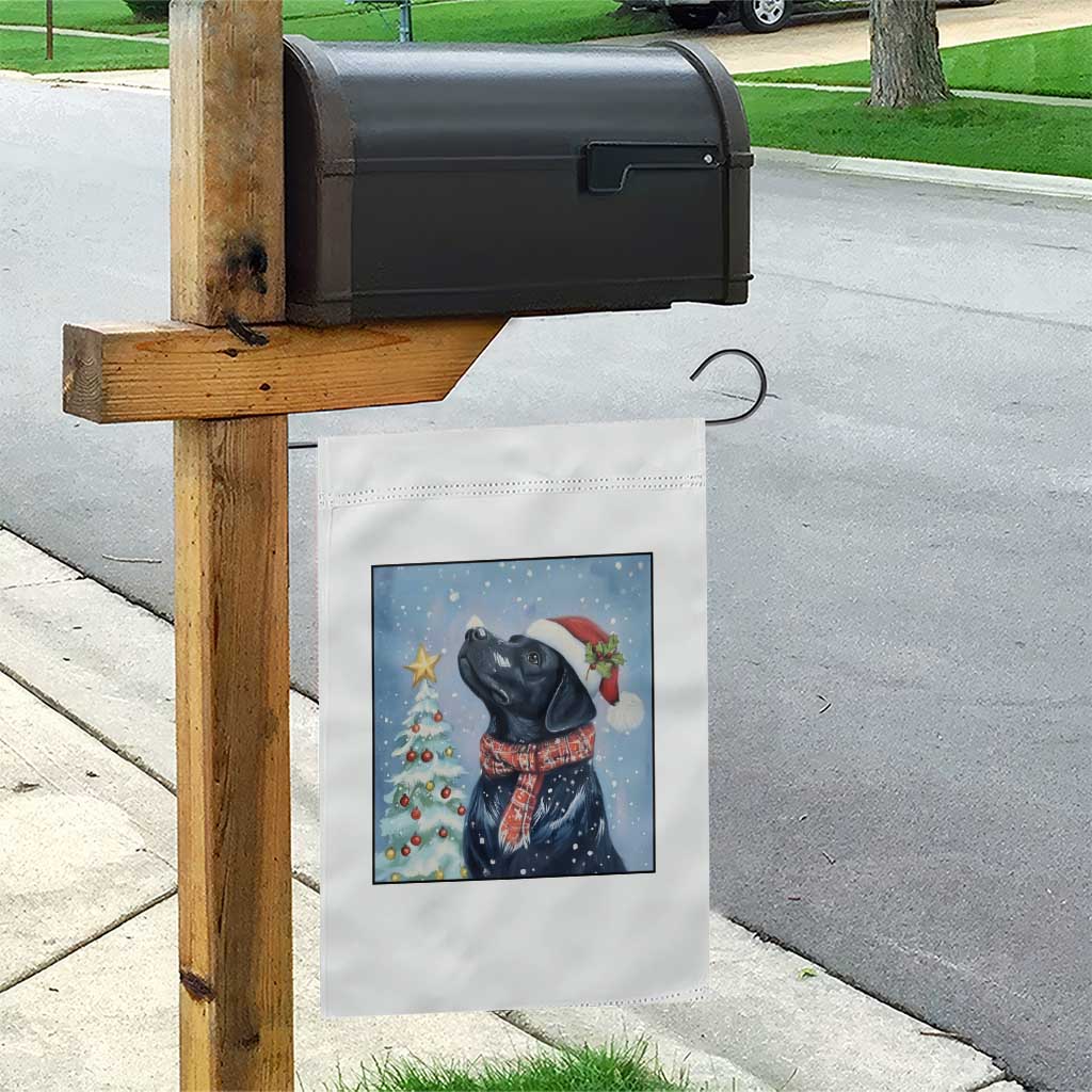 Cute Black Lab Christmas Garden Flag Holiday Dog Lover Gift Idea TS12 Print Your Wear