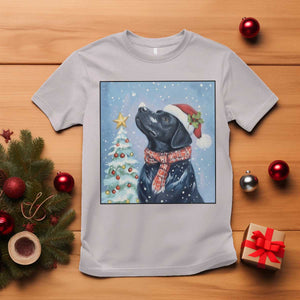 Cute Black Lab Christmas T Shirt Holiday Dog Lover Gift Idea TS12 Ice Gray Print Your Wear