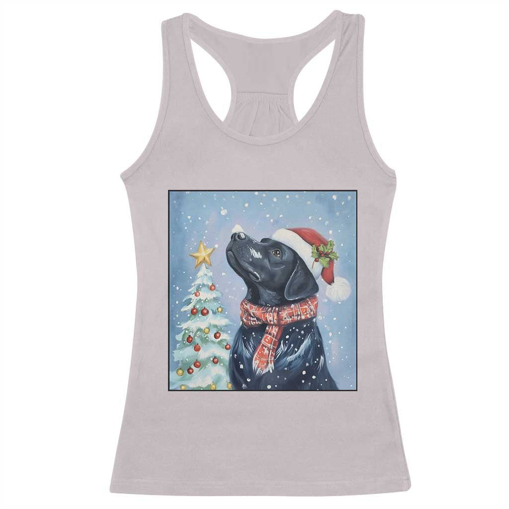 Cute Black Lab Christmas Racerback Tank Top Holiday Dog Lover Gift Idea TS12 Ice Gray Print Your Wear