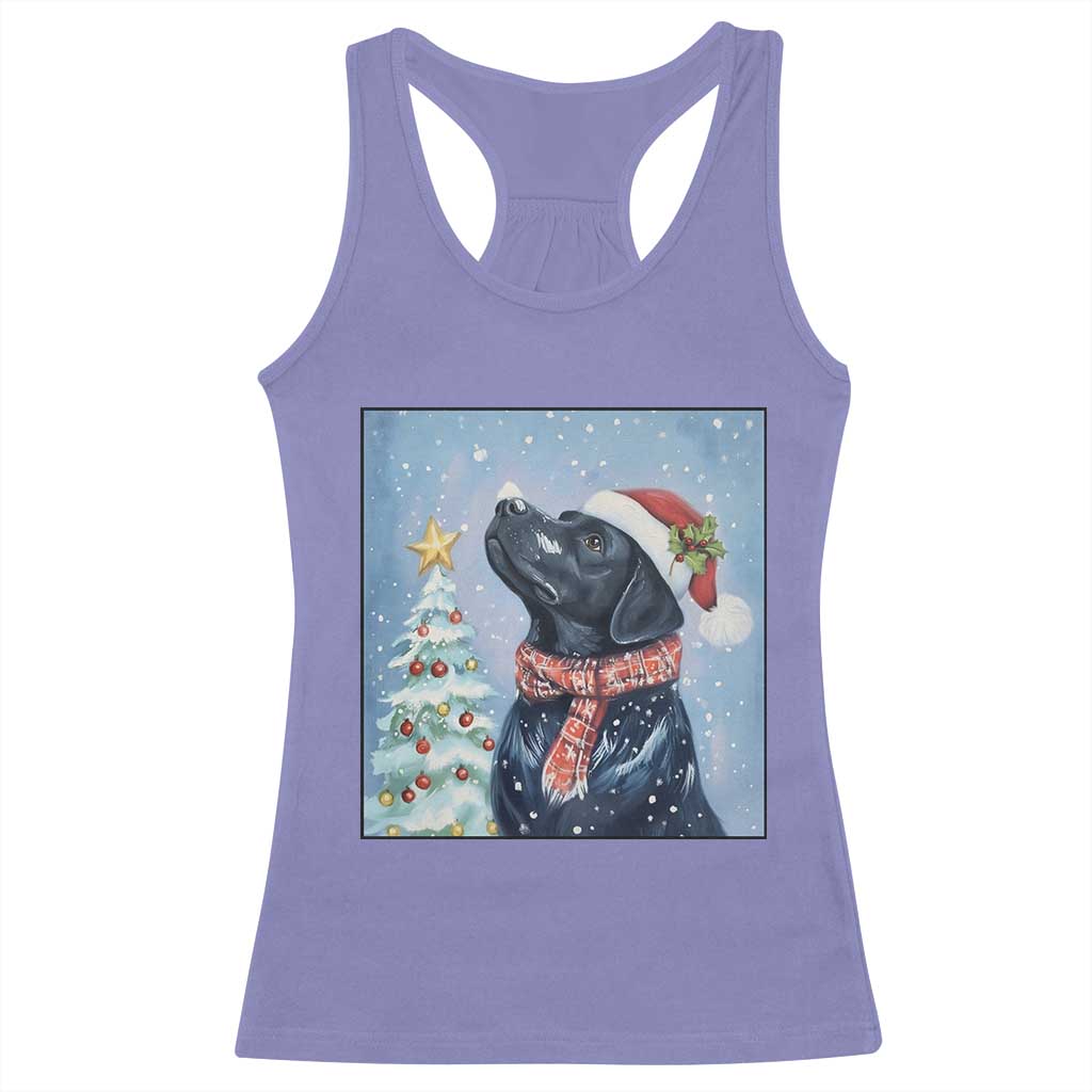 Cute Black Lab Christmas Racerback Tank Top Holiday Dog Lover Gift Idea TS12 Violet Print Your Wear