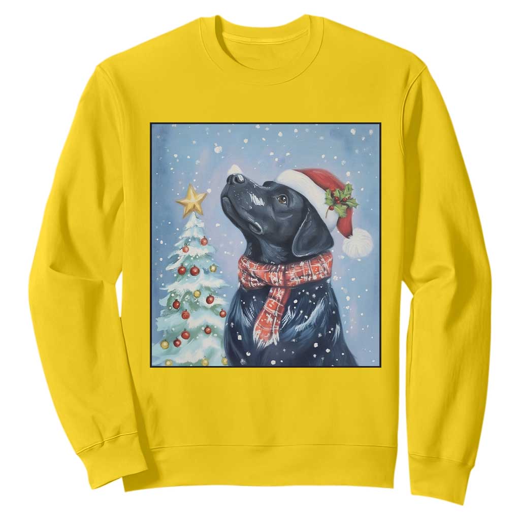 Cute Black Lab Christmas Sweatshirt Holiday Dog Lover Gift Idea TS12 Daisy Print Your Wear