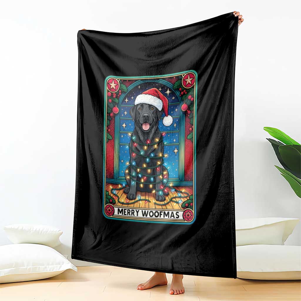 Merry Woofmas Throw Blanket Funny Tarot Card Labrador Retriever Christmas Gift TS12 Print Your Wear