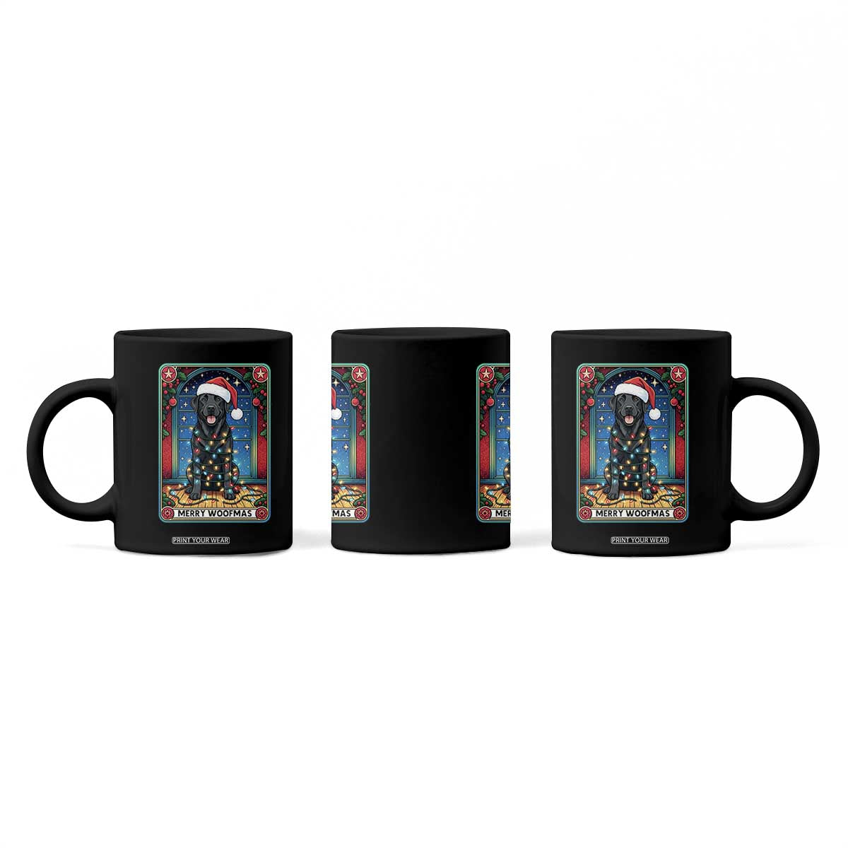 Merry Woofmas Coffee Mug Funny Tarot Card Labrador Retriever Christmas Gift TS12 Print Your Wear