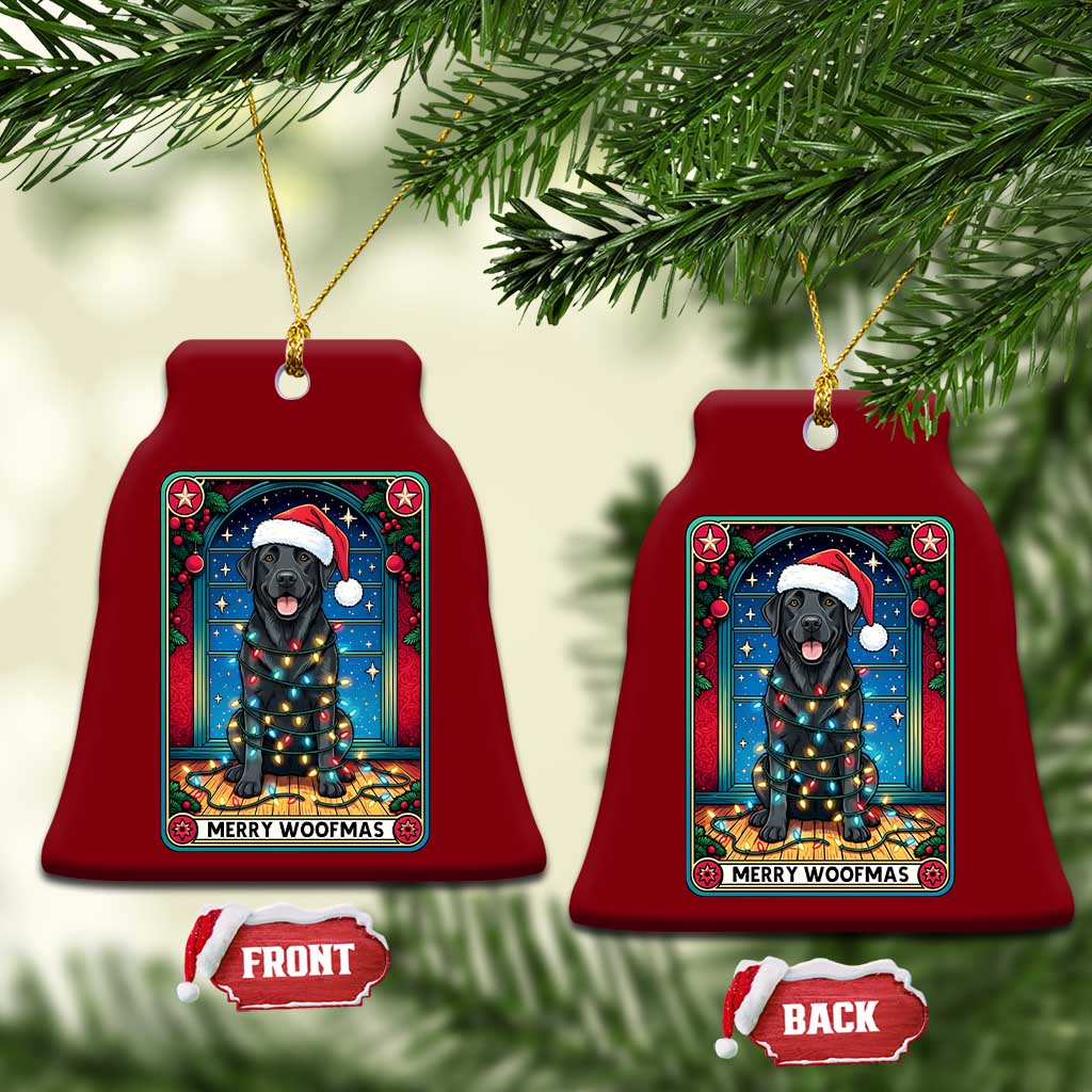 Merry Woofmas Ceramic Ornament Funny Tarot Card Labrador Retriever Christmas Gift TS12 Print Your Wear