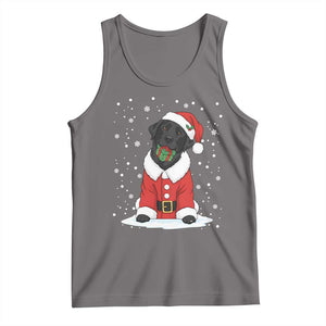 Black Labrador Santa Tank Top Funny Christmas Dog Lover Gift TS12 Deep Heather Print Your Wear