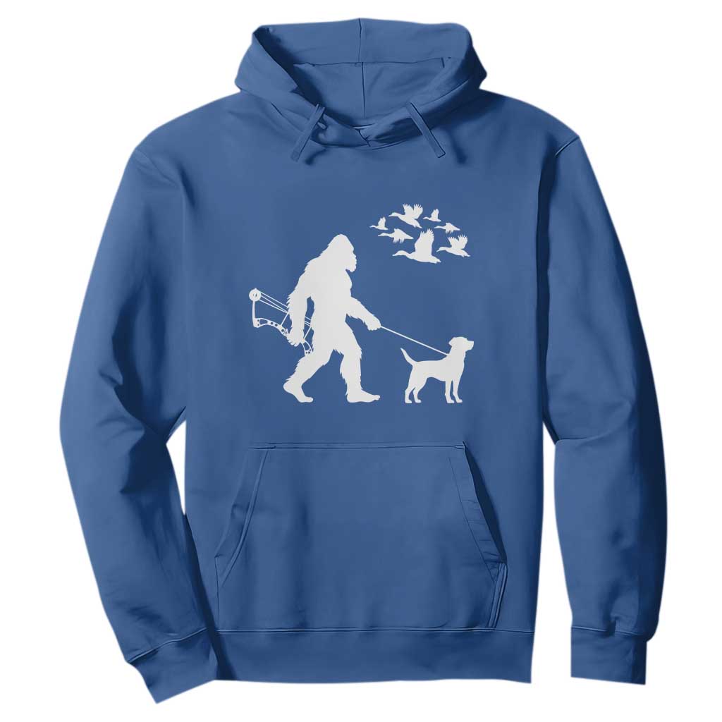 Funny Bow Hunter Hoodie Bigfoot Walking Labrador Hunting Dog Gift TS12 Royal Blue Print Your Wear