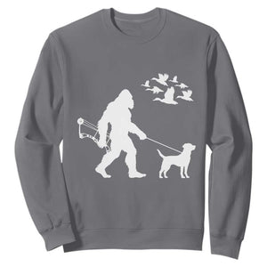 Funny Bow Hunter Sweatshirt Bigfoot Walking Labrador Hunting Dog Gift TS12 Charcoal Print Your Wear