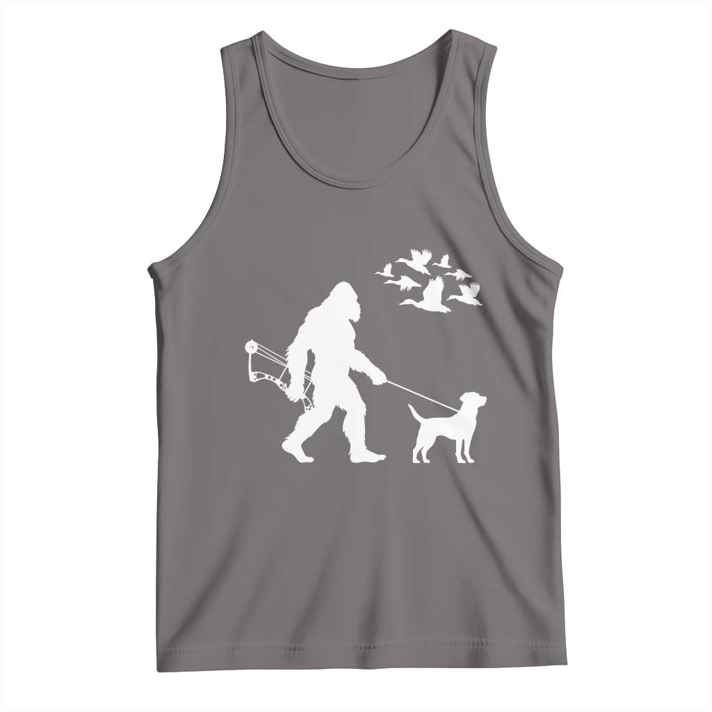 Funny Bow Hunter Tank Top Bigfoot Walking Labrador Hunting Dog Gift TS12 Deep Heather Print Your Wear