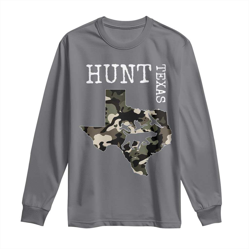 Texas Hunter Gift Long Sleeve Shirt Labrador Retriever Duck Hunting Dog TS12 Charcoal Print Your Wear