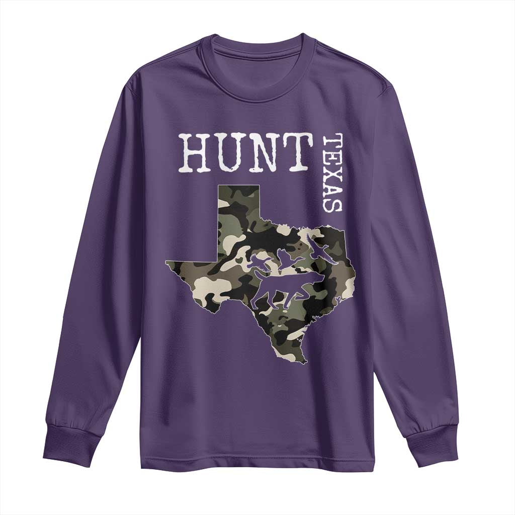Texas Hunter Gift Long Sleeve Shirt Labrador Retriever Duck Hunting Dog TS12 Purple Print Your Wear
