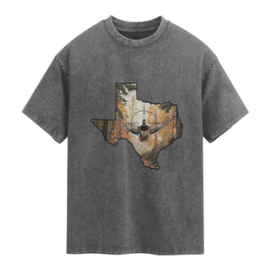 Funny Texas Duck Hunting Season Washed Cotton T-Shirt Hunter Gift