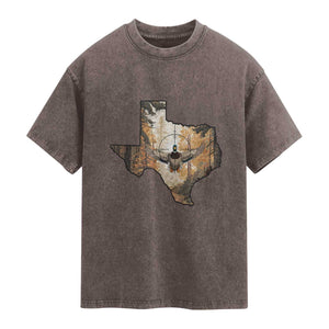 Funny Texas Duck Hunting Season Washed Cotton T-Shirt Hunter Gift