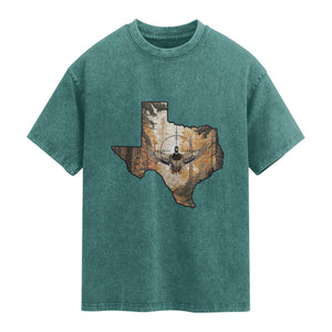 Funny Texas Duck Hunting Season Washed Cotton T-Shirt Hunter Gift