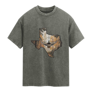 Funny Texas Duck Hunting Season Washed Cotton T-Shirt Hunter Gift