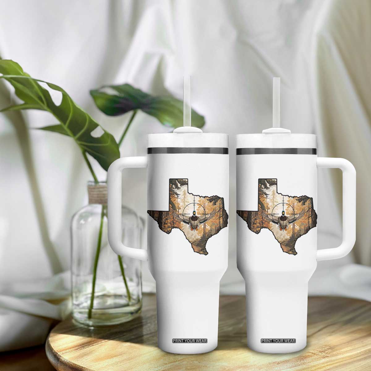 Funny Texas Duck Hunting Season Tumbler With Handle Hunter Gift TS12 Print Your Wear