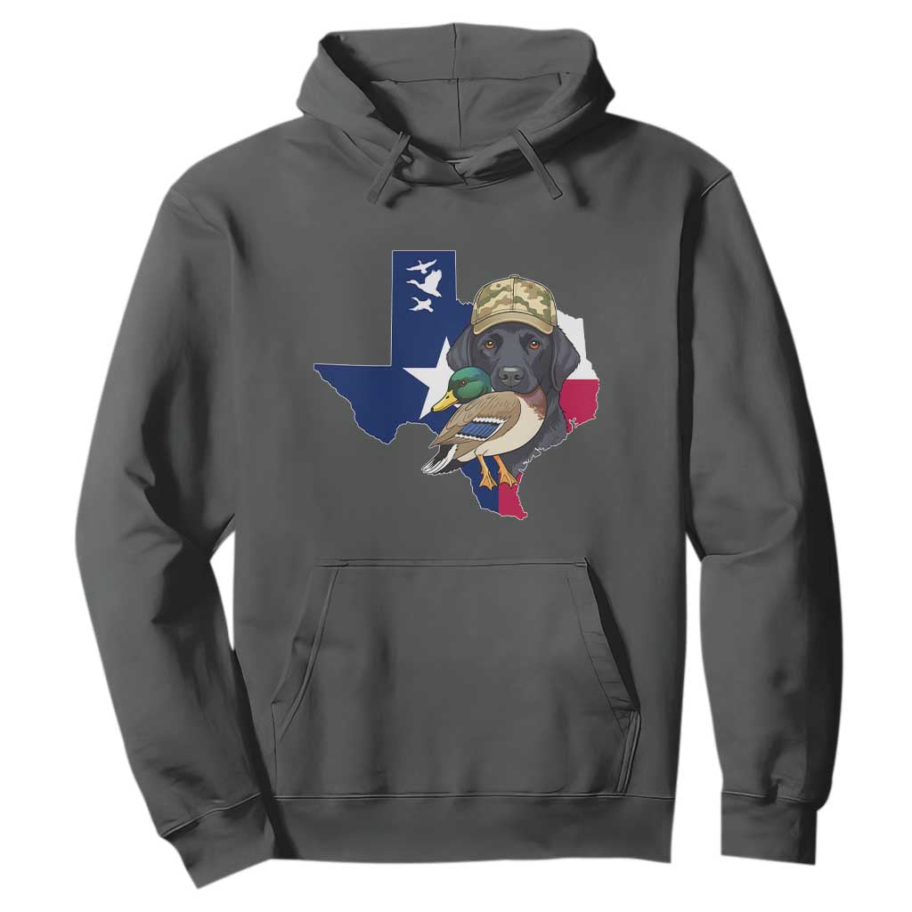 Funny Texas Duck Hunting Season Hoodie Black Labrador Hunter Gift TS12 Dark Heather Print Your Wear