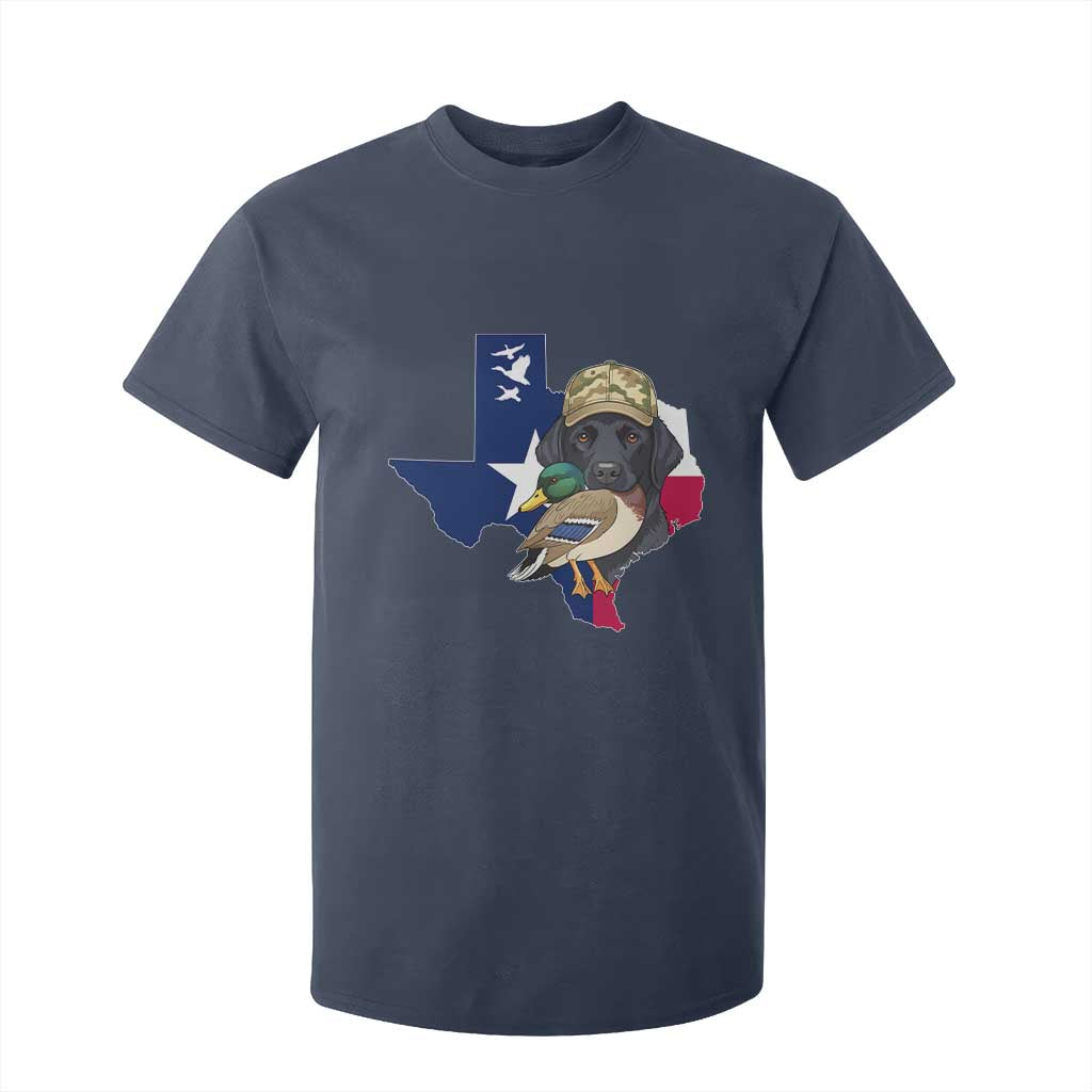 Funny Texas Duck Hunting Season T Shirt For Kid Black Labrador Hunter Gift TS12 Navy Print Your Wear